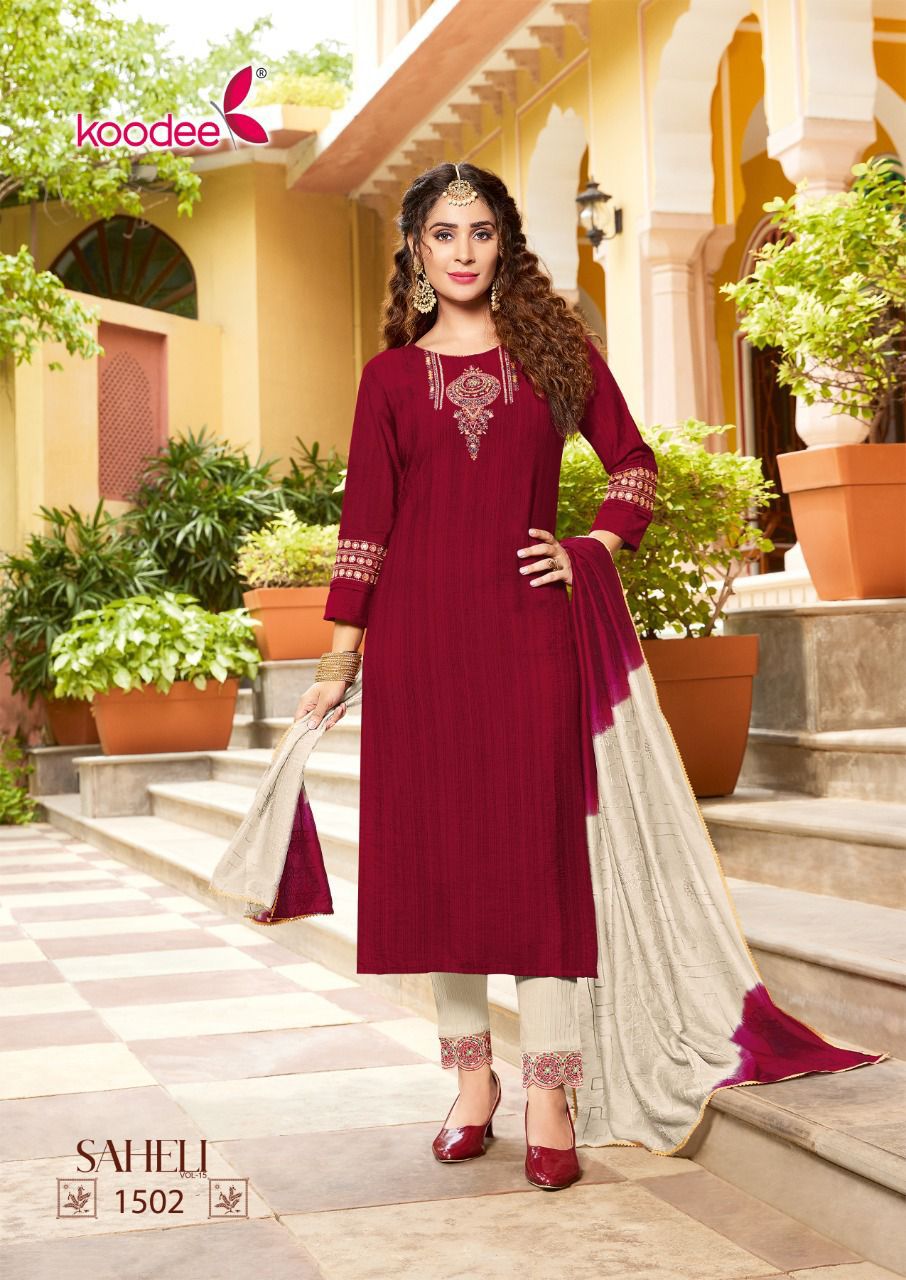 Koodee Saheli 15 Exclusive Wholesale Readymade Salwar Suits 